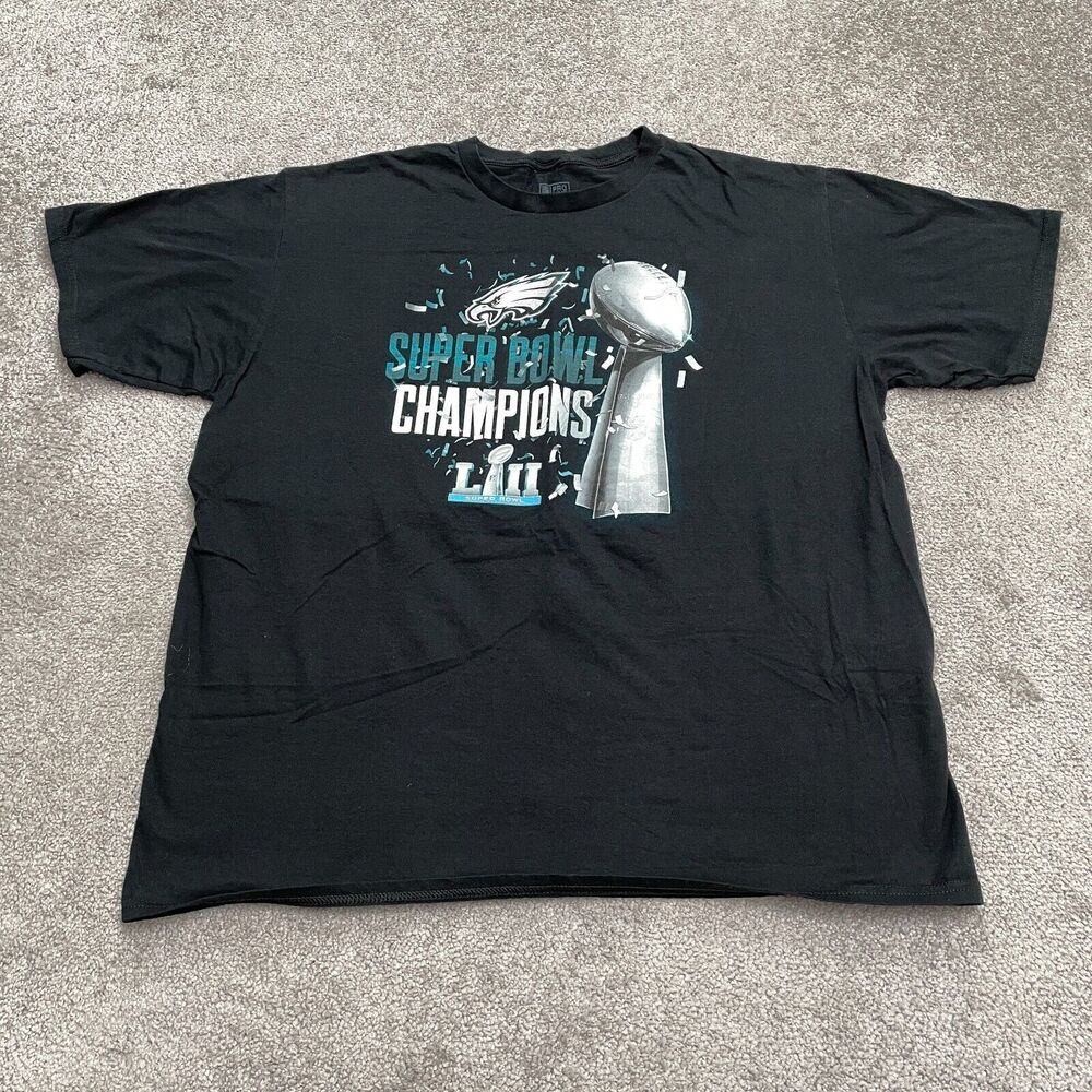Fanatics NFL Super Bowl Champions Philadelphia Eagles T-Shirt Mens XL Black Tee